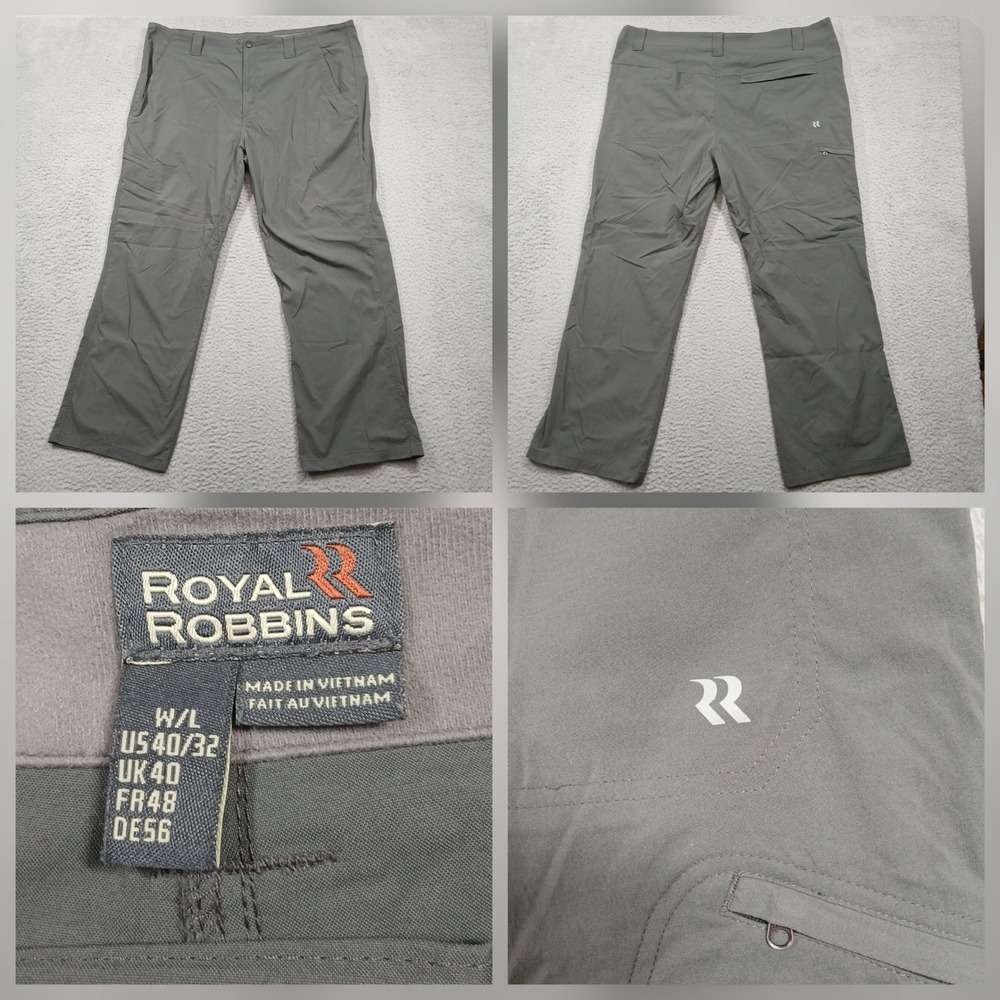Royal Robbins Mens Hiking Pants 40x32 Gray Stretch Nylon Outdoor‎